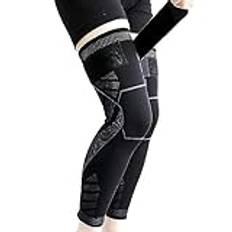 Goosom Knäbandage långt 2 stycken justerbart knästöd kompression knäskydd för sport halkfritt andas elastisk unisex K50 (svart, XXL)
