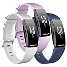 FunBand Kompatibel med Fitbit Inspire & Fitbit Inspire HR armband, mjukt silikonband justerbar sporttillbehör för Fitbit Inspire & Inspire HR smart klocka