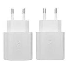 2-Pack 25W laddare USB C snabbladdare för Samsung Galaxy S23, S20, S21 FE, S21 Ultra 5G, S22, Note 20, A51, A53, A72, M43, M53, Z Fold3, Fold4, Flip 3/4, Super Fast Charging Power Adapter Type C