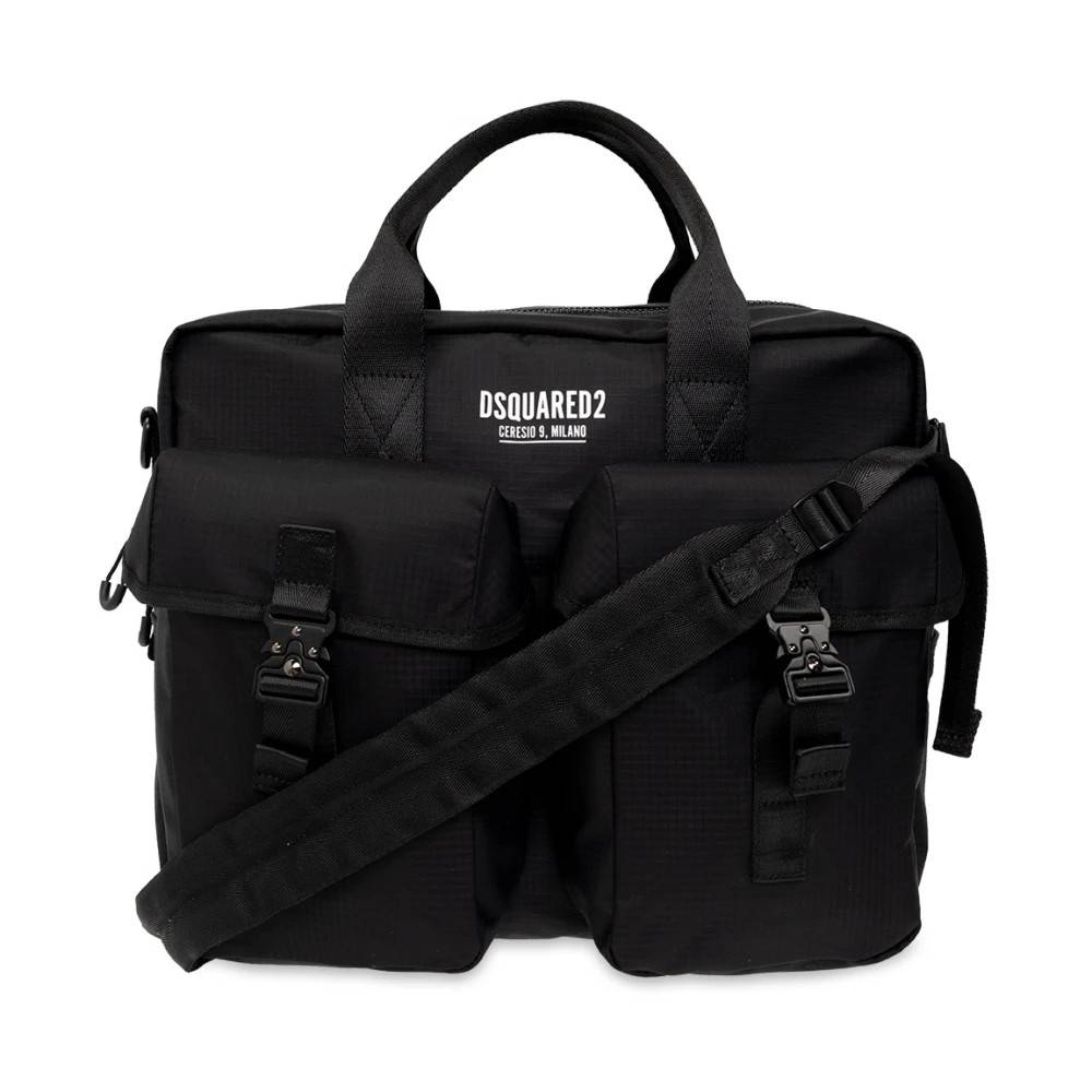 Dsquared2 Ceresio 9 Logo Workbag Laptop Taske - Tasker - Herre - Sort - ONE SIZE - Uld