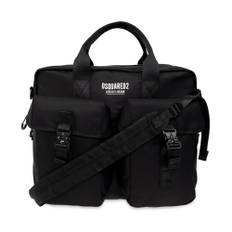 Dsquared2, Tasker , Herre, Sort, ONE SIZE, Uld, Ceresio 9 Logo Workbag Laptop Taske