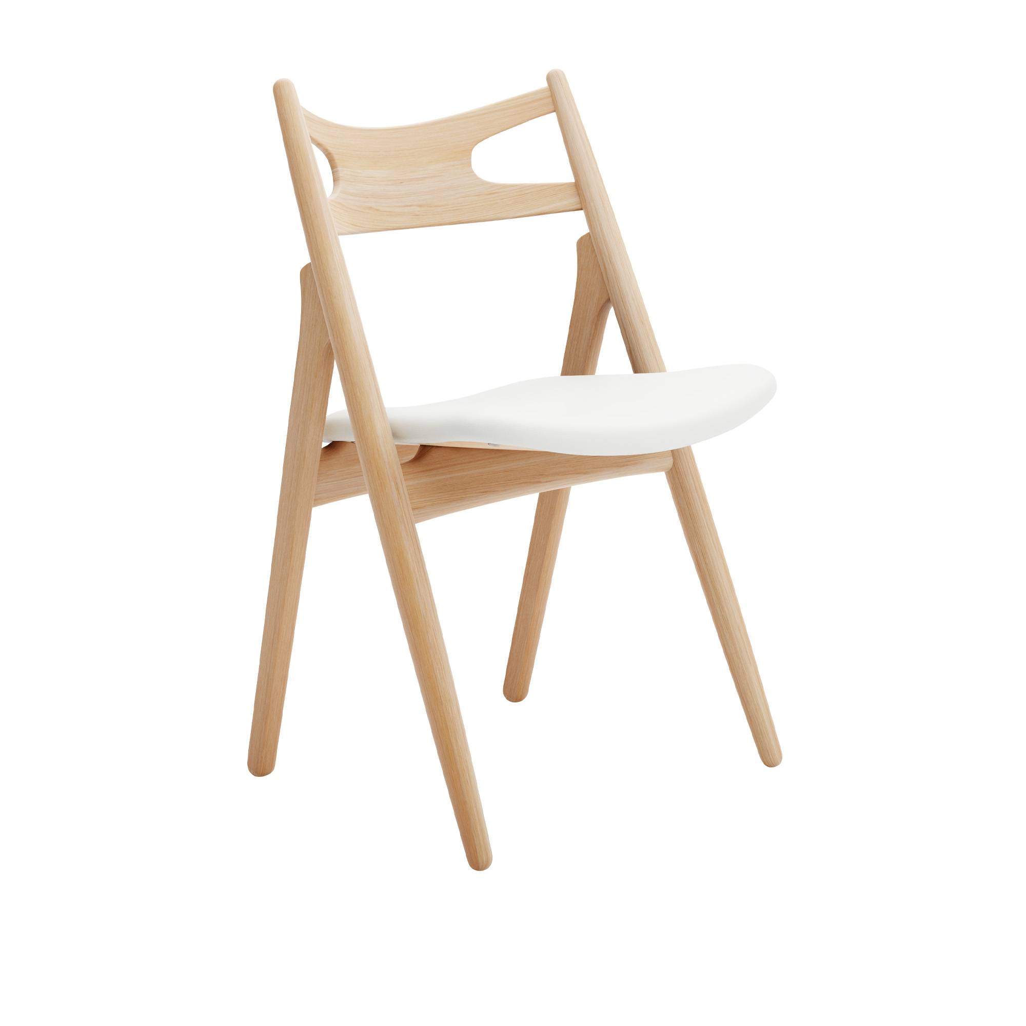 Carl Hansen - CH29P Sawbuck Chair, Oljad Ek, Lädergrupp B Thor - 390 - Spisebordsstole - Hans J. Wegner - Træ farvet - Læder/Træ