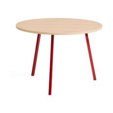 HAY Loop Stand matbord Ø105 cm Maroon red-clear lacq. oak - Röd