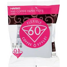 Hario V60 kaffe papir filter, bleget 1 kops,100 stk