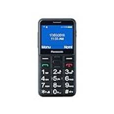 Panasonic KX-TU155EXBN Lås upp 0,03 GB seniormobil (SOS-nödknapp, hörapparatskompatibel, ficklampsfunktion, stora enkelknappar för enkel användning, färgskärm 2,3 tum) svart