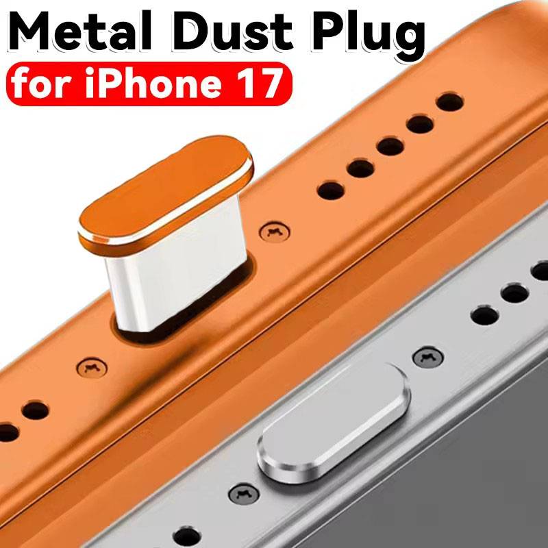 1-5Pcs Metal USB Type C Dust Plug for iPhone 17 Pro Max Air 17PM Mobile Phone Type-C Charging Port Protector Cover Cap Stopper