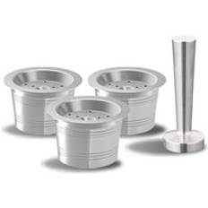 Tchibo cafissimo aldi påfyllningsbar återanvändbar kaffekapsel 30ml filter återanvändbar kaffekapsel caffitaly koppar skedborste - 3 kapslar 1 manipulering