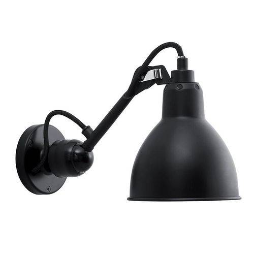 Lampe Gras 304 væglampe - Med afbryder på basen / Hvid / Mat sort