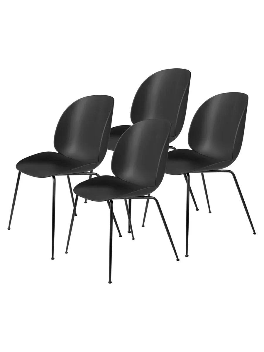 Beetle Chair, conic base 4 stk. fra GUBI Pastel Green / Brass Semi Matt base - Jacobsen Plus