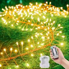 1 st ljusslinga, 200/100/50 LED-pärlor, 8 lägen med fjärrkontroll och timer, klassisk batteridriven dekorativ belysning för inomhus/utomhus, sovrumsfe (600 cm/200 LED-lampor,150cm/50LED,300 cm/100 LED-lampor)