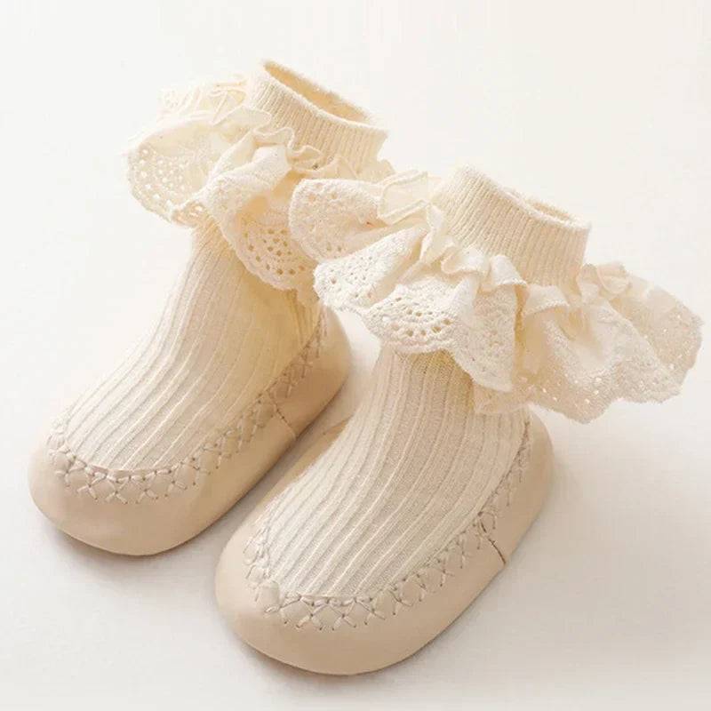 Mini Fashion™ - Söt & säker - strumpskor för barn Beige färg / 3 (12-18 månader) | Pedagogiska Träleksaker