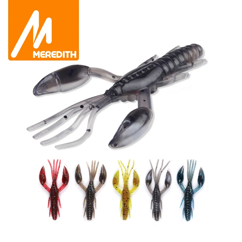 MEREDITH Dolive Craw Fishing Lures 50mm 65mm 80mm Craws Shrimp Soft Lure Fishing Bait Wobblers Bass Lures Soft Silicone