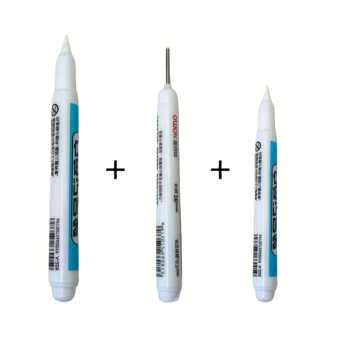 TEMU 3pcs White Marker Pens |, Quick-dry & Fade-resistant, Medium Point For, Glass, Faux Leather, Wood, Metal - Ideal For Crafters & Artists, Perfect For Halloween Projects