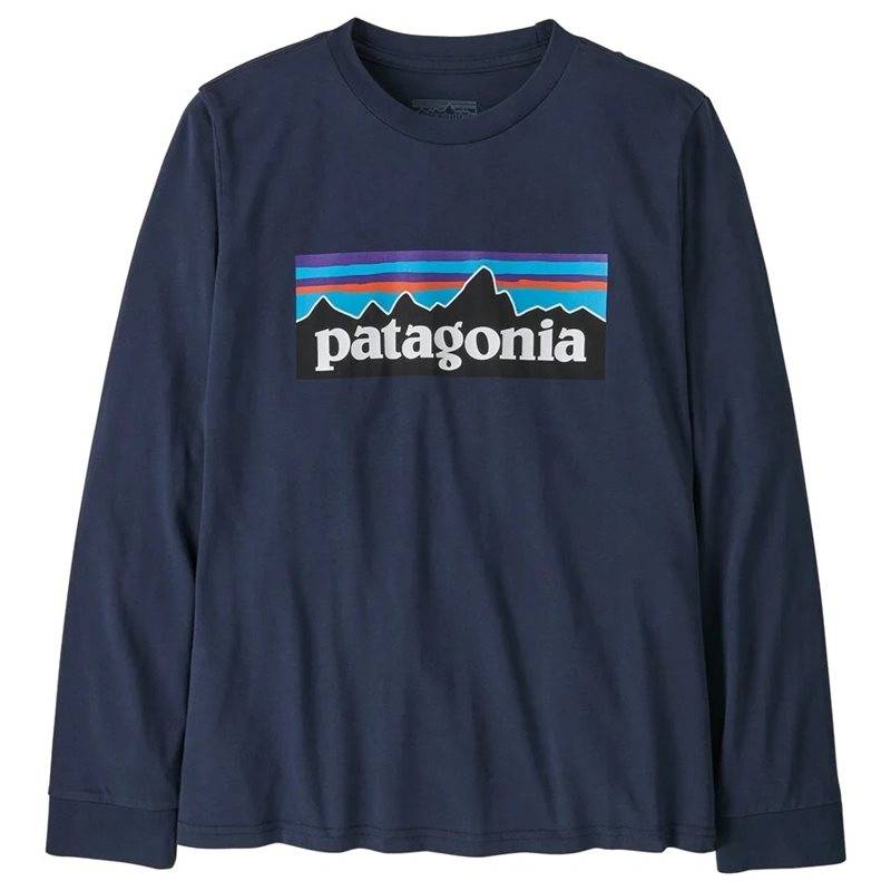 Patagonia K's L/S P-6 Logo T-Shirt New Navy New Navy S (S)