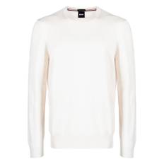 Hugo Boss, Strik, Herre, Hvid, 3XL, Uld, Uldstrik i Botto-L Stil