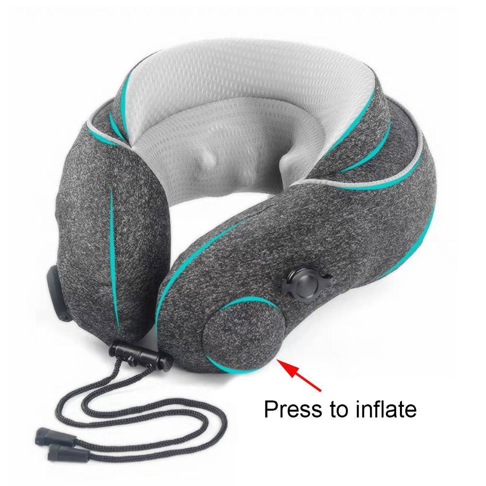 Travel Inflatable Neck Pillow U-shaped Cervical Neck Massager Shiatsu Kneading Neck Brace Support Portable Break Sleep Pillow