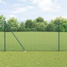 Svejset trådhegn med 7 spidse stolper grøn 1.6x10 m stål