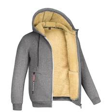 Ytterplagg för herrar Hoodie med dragkedja, Grå / S