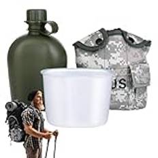 Camping Canteen Set, Multipurpose Travel Canteen Set, Sports Canteen Water Bottle, Lightweight Drinking Bottle, Lightweight Sports Water Bottle, Easy To Use, Portable for Hiking Camping