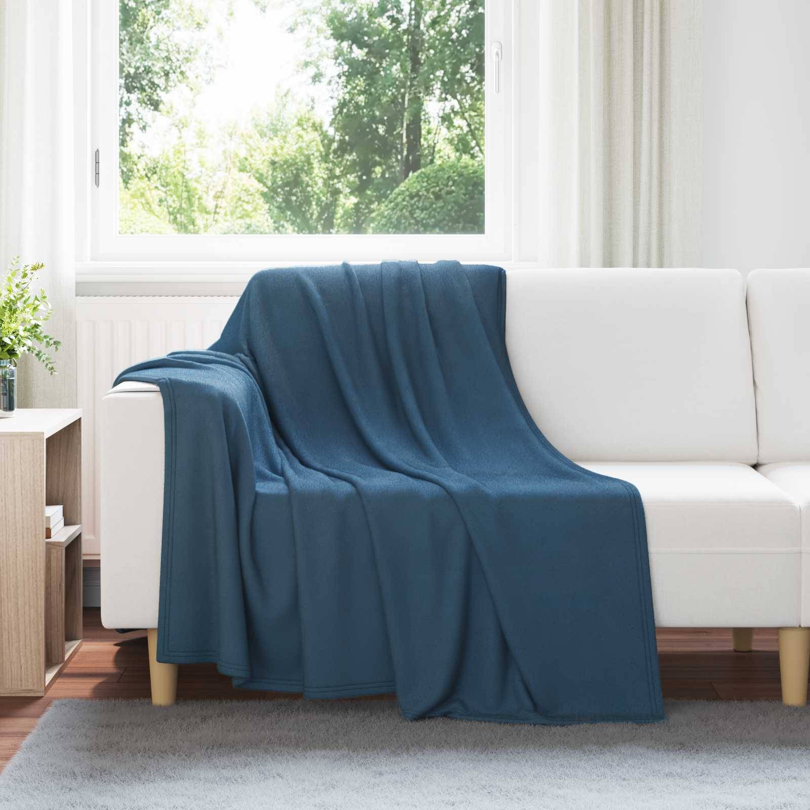 vidaXL Kastfilt Mörkblå 200 x 150 cm Fleece