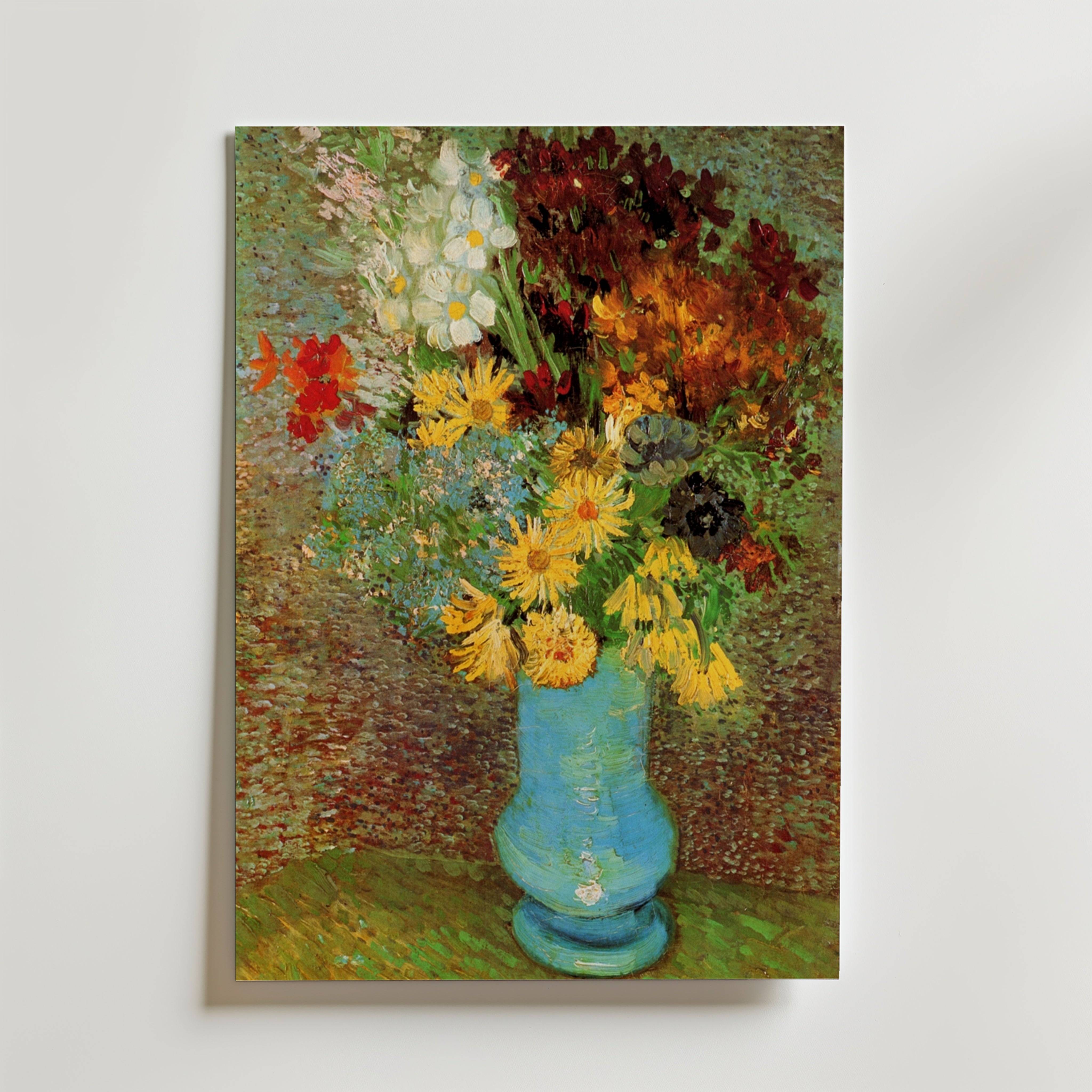 Van Gogh Vase With Daisies And Anemones Poster - Premium Canvas 30x40 cm Utan passepartout