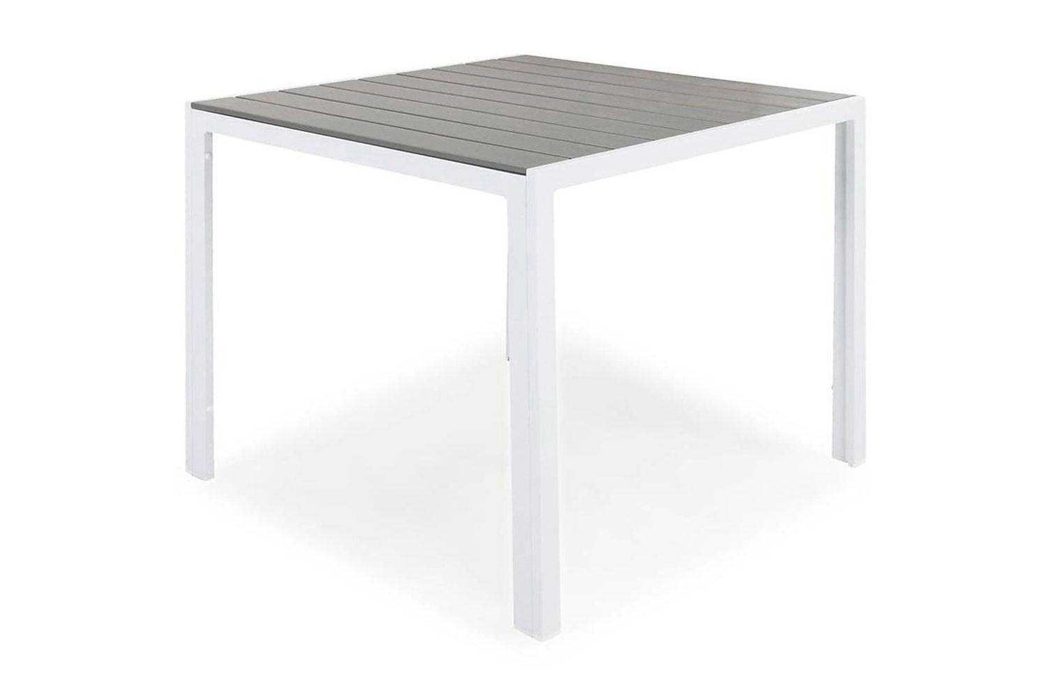 Comfort Garden Tunis Utebord 90x90 cm – Litet Matbord Utomhus för Uteplats i Aintwood - Grå / Vit Matbord ute