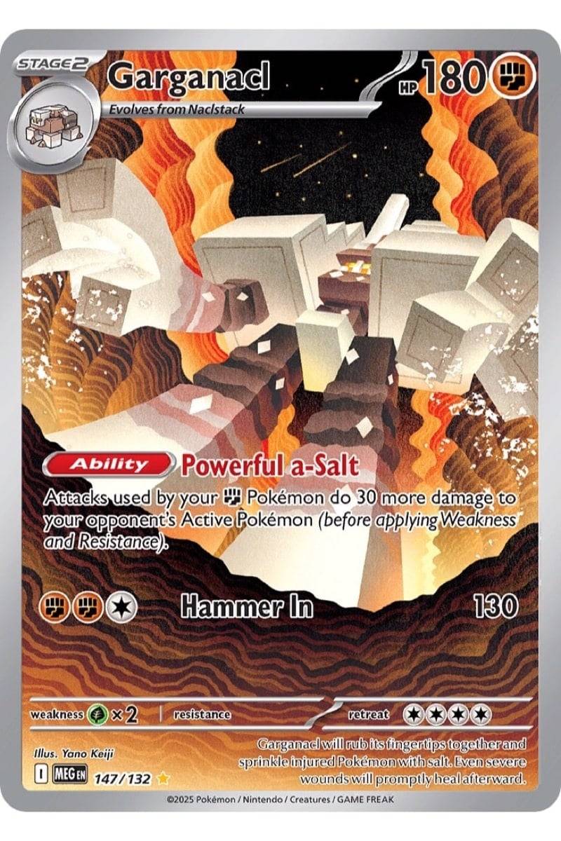 Pokémon Garganacl 147/132 Mega Evolution - Pokemon kort - Pocket Monster.