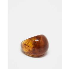 ASOS DESIGN – Brun, grov ring i harts