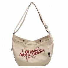 Canvas Bag With Embroidery | Vintage Workwear Styleã»Large Capacity Single Shoulder Bag] Made Of Canvas, The Texture Is Stiff And Not Easy To. The Fr - Multicolor