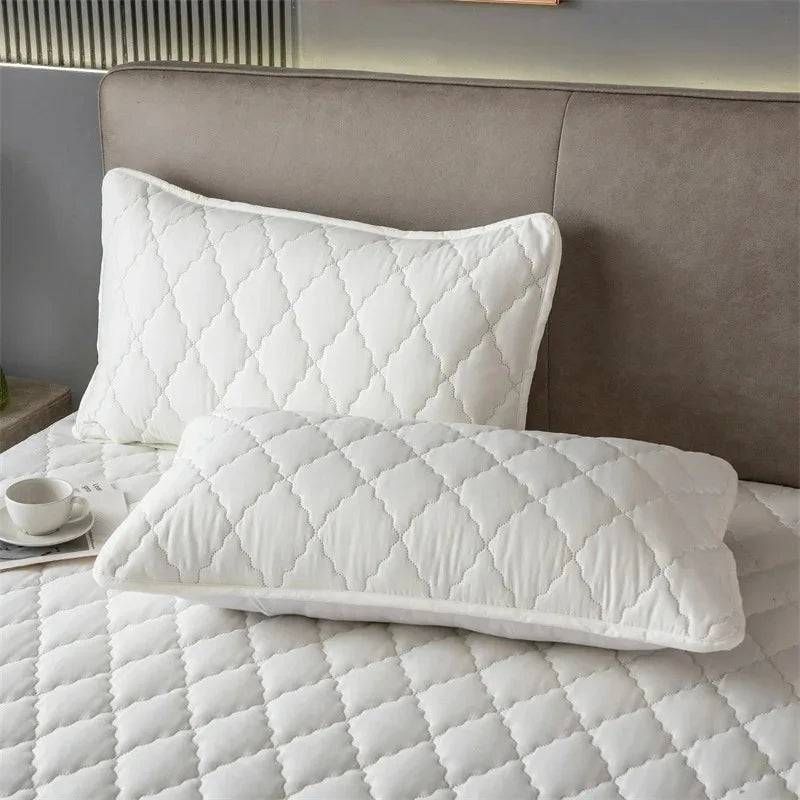 2 Pieces Waterproof Pillowcase Anti Stain Machine Washable Pillow Cover Bedroom Decoration Suitable For With Children And Pets - White / 2pc Pillowcase