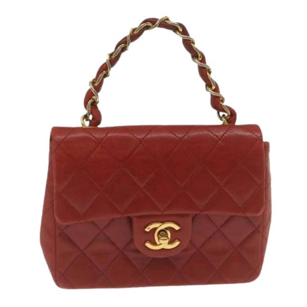 Chanel Vintage Pre-owned Vintage Mini Håndtaske - Vintage - Dame - Rød - ONE SIZE - Uld