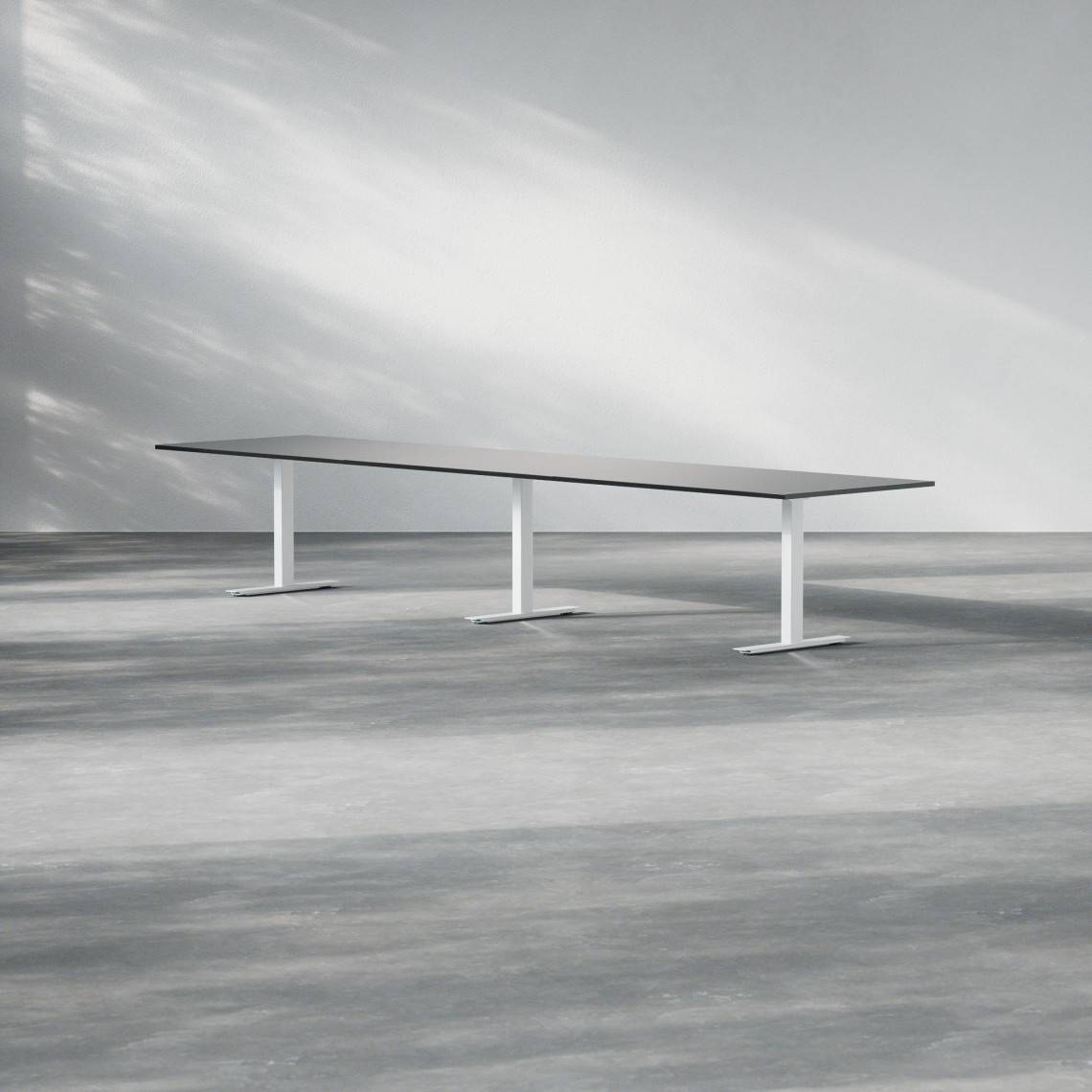 Konferensbord Modul, Storlek 420 cm, Färg Svart, Ben Vit