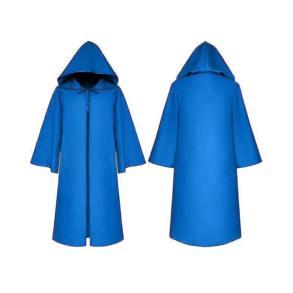 (14t, A4) Costume Unisex Hooded Cloak Wizard Medieval S-xl Red