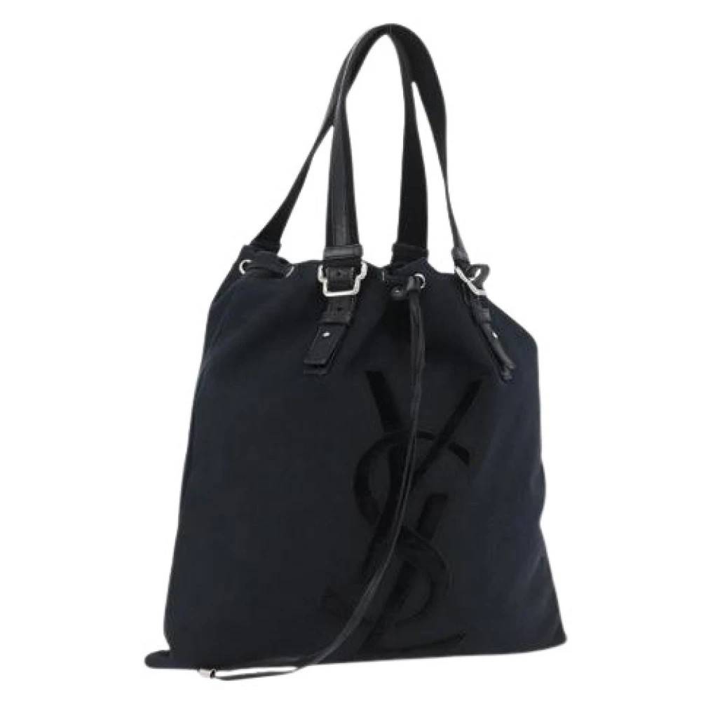 Saint Laurent Vintage Pre-owned Canvas Bucket Bag - Vintage - Dame - Sort - ONE SIZE - Uld