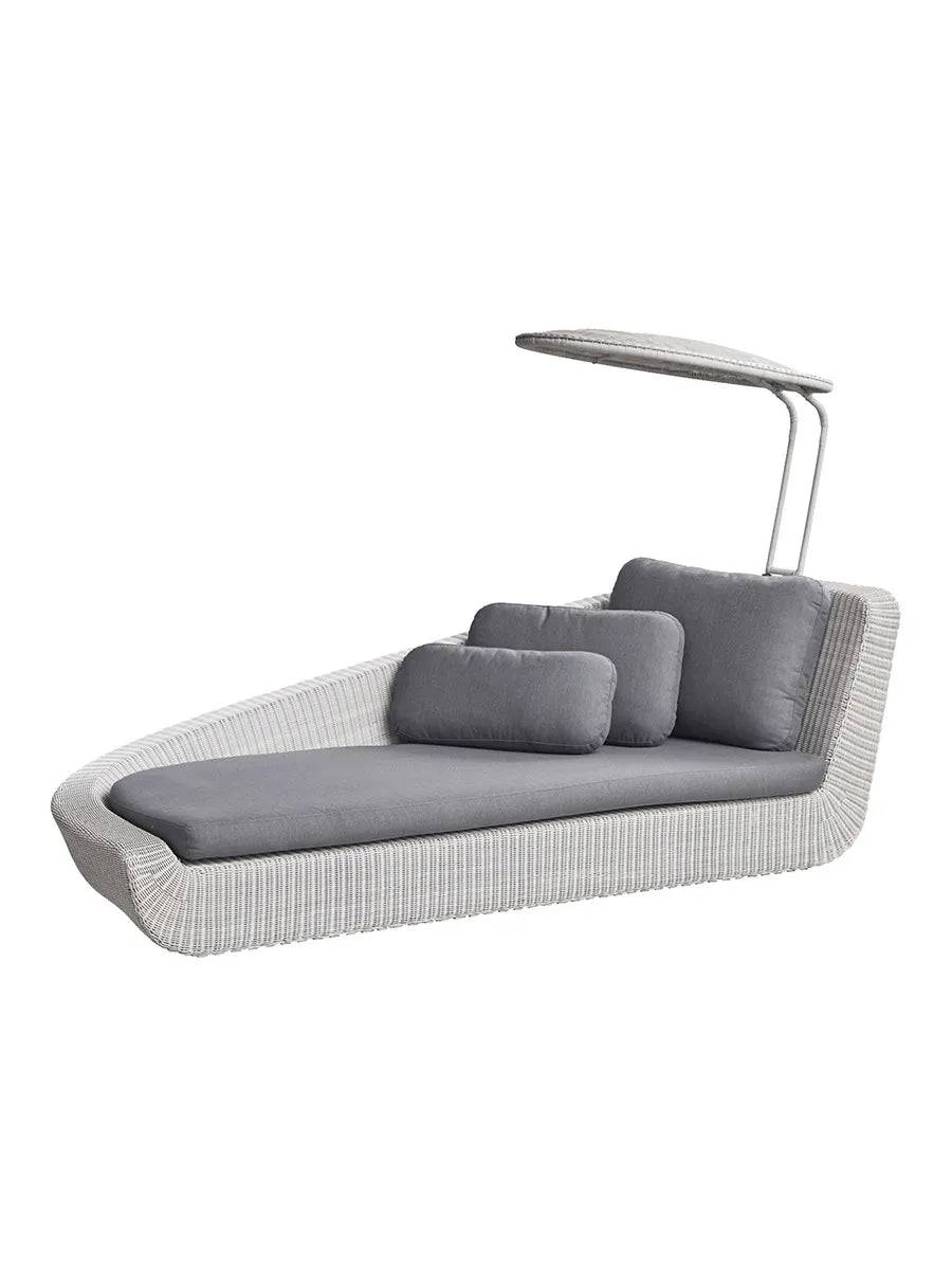 Savannah Daybed, højre i hvid/grå fra Cane-line Grå, Cane-line Natte hynde - Jacobsen Plus