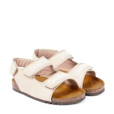 Dolce&Gabbana Kids Logo leather sandals - beige - EU 32