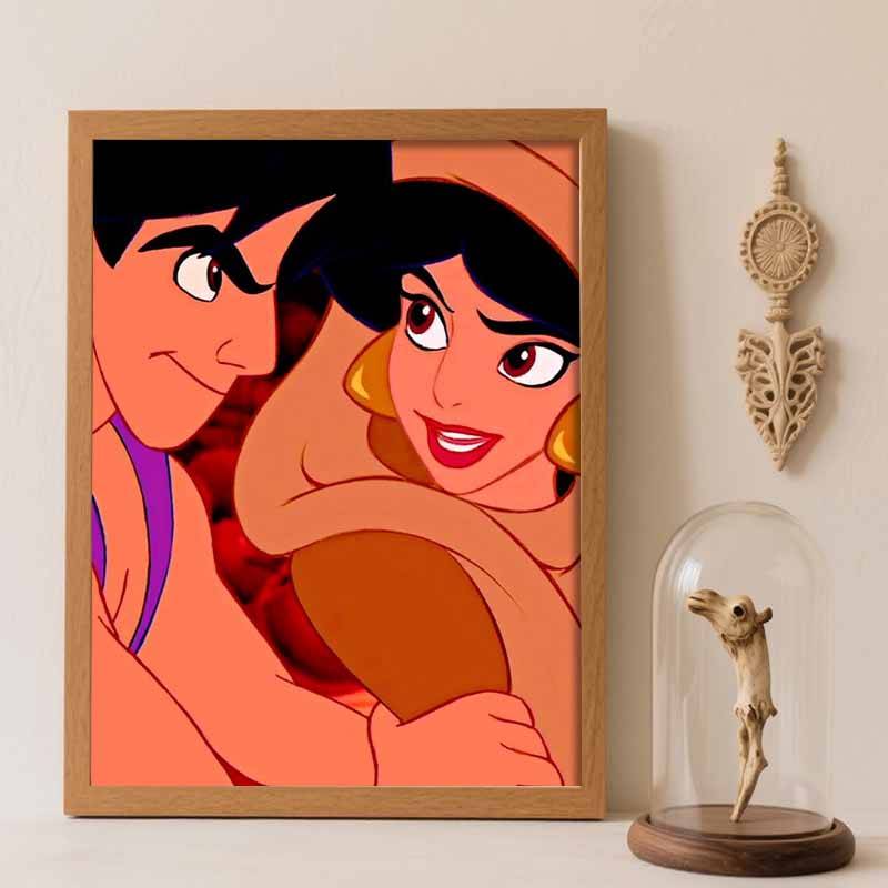 Disney Diamantmålningskit Aladdin Prinsessan Jasmine Handbroderi 5D DIY Diamantkonst Heminredning Kreativa Hantverk Rumsinredning black