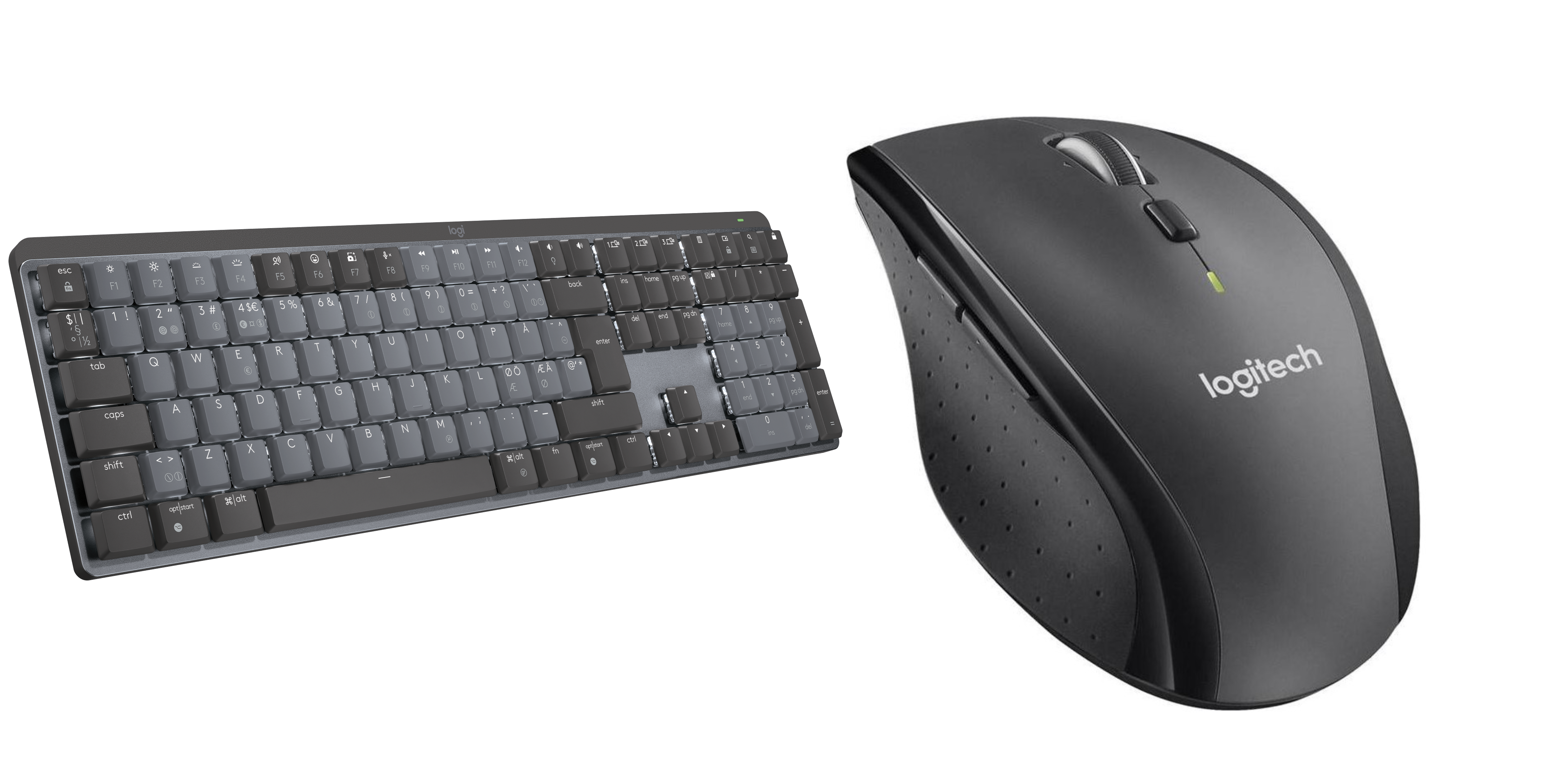 Logitech - MX Mechanical Wireless Illuminated Keyboard - Nordic - Tactile Switch & M705 wireless mouse - Bundle