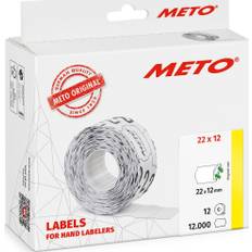 Meto Prisetiketter Aft. 22 x 12 mm Vit 12 rl.