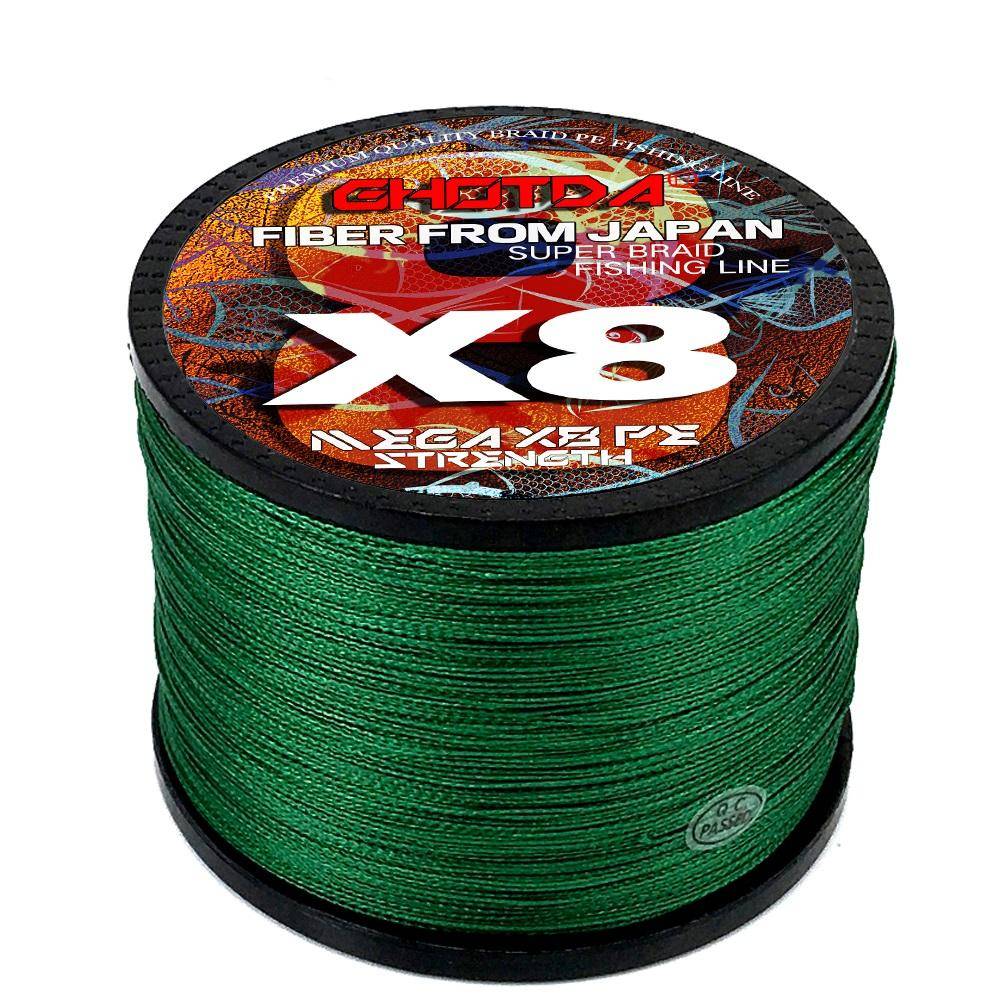 karp fiskelina 1000M 8 trådar flätad 8X multifilament PE saltvattenfiske tillbehör 0,14 mm-0,50 mm 18-78lb gul
