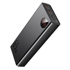 Baseus Power Bank, 65W 20000mAh Powerbank schnelles Aufladen USB C 4-Port PD3.0 Externer Akku für MacBook Dell XPS iPad iPhone 15 14 13 12 Pro Mini Samsung Switch