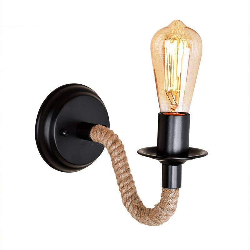 Retro Creative Wrought Iron Twine Wall Lamp Bedside Lamp - Without bulb / 1PCS
