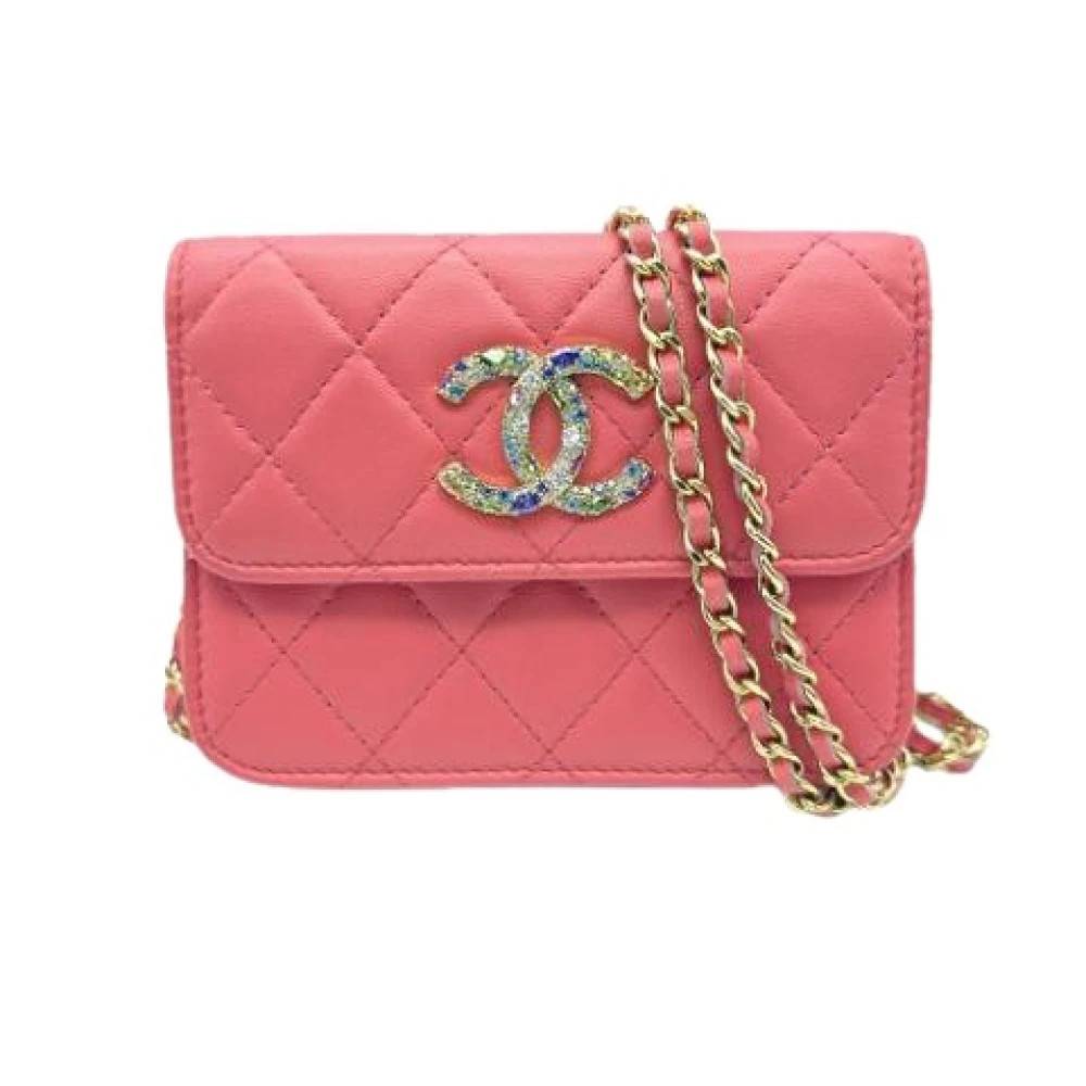 Chanel Vintage Pre-owned Matelasse Skuldertaske - Vintage - Dame - Lyserød - ONE SIZE - Uld