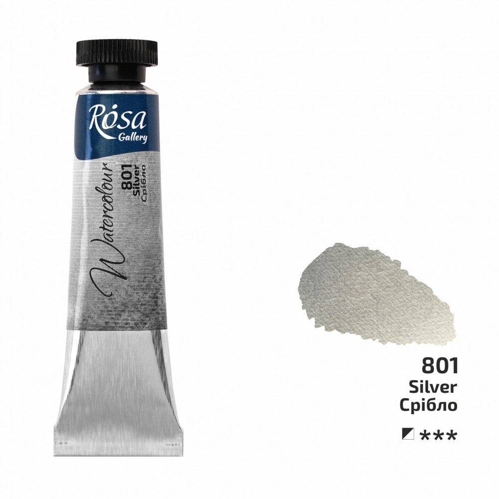 Rosa Gallery akvarellfärg tub 10 ml 801 Silver