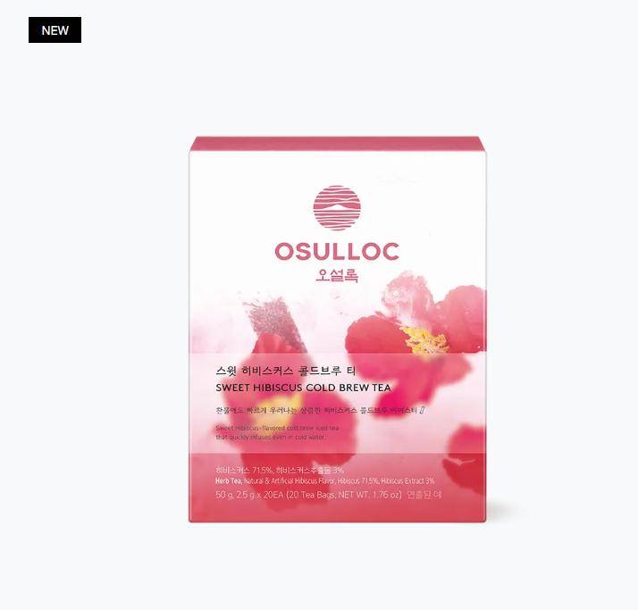 Osulloc Sweet Hibiscus Cold Brew – Fruktigt koreanskt örtte, 20 påsar pink