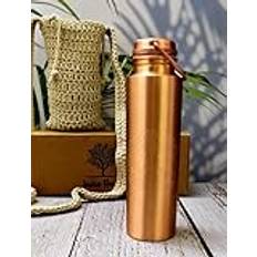 India House | Pure Copper Water Bottles | Sömlösa läckagesäkra kopparflaskor | Perfekt ayurvedic kopparflaska (1 000 ml) (tree pose yoga)