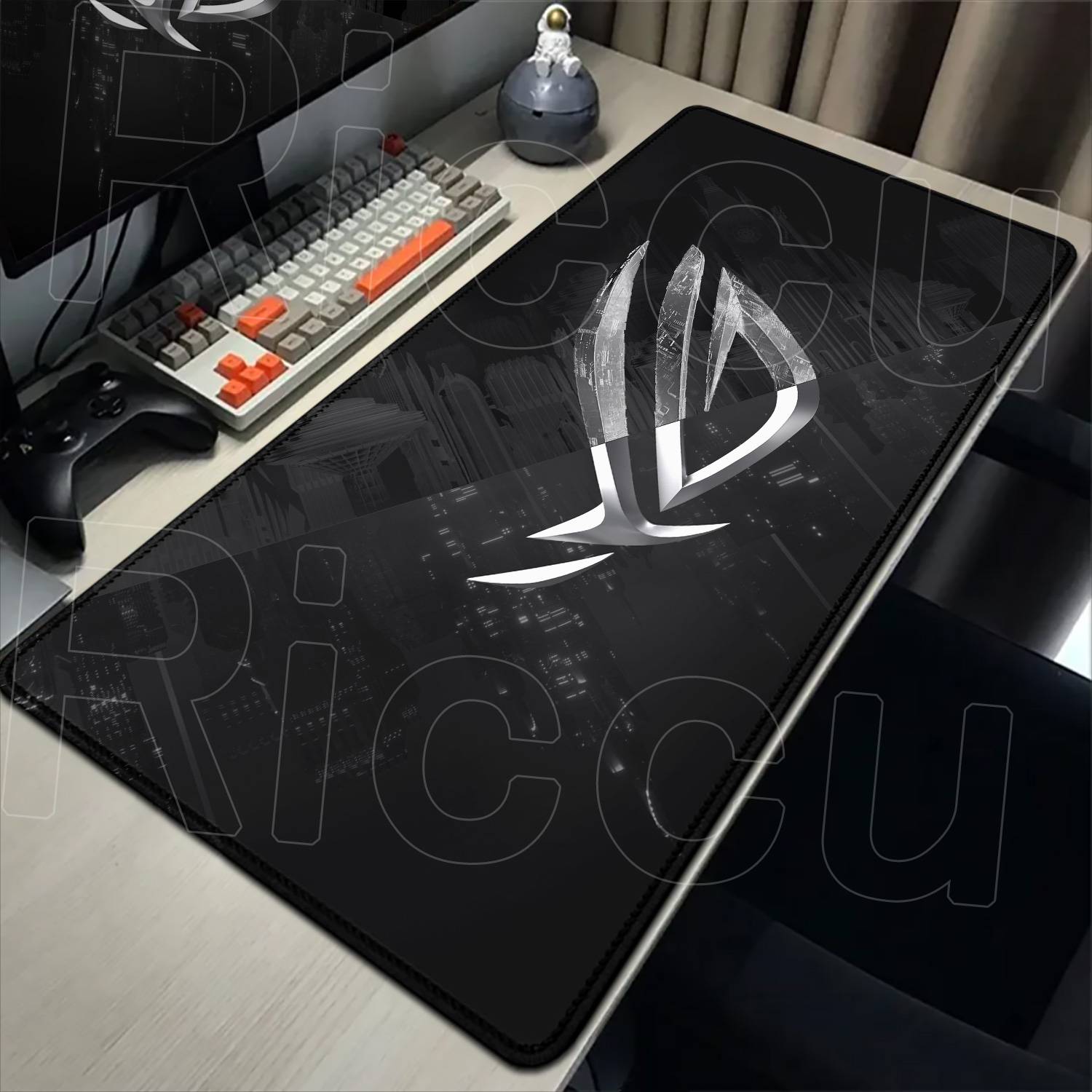 Black Mouse Pad XXL Anime Lock Edge Thicken Keyboard HD Print Asus Rog Gaming Mausepads Laptop Anti-slip Desk Mat Durable Carpet