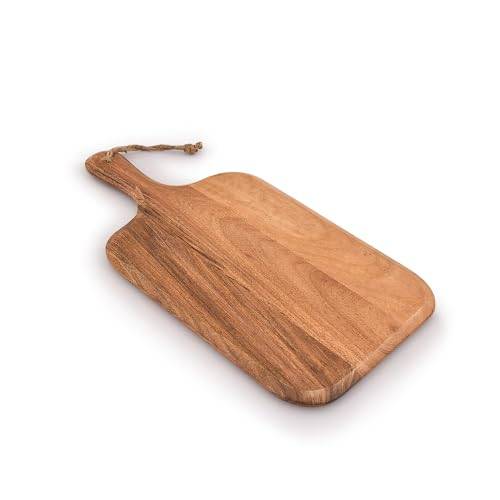 Samhita Acacia träskärbräda för kött, ost, bröd, grönsaker och frukt, med grepphandtag (38,1 cm x 17,78 cm)