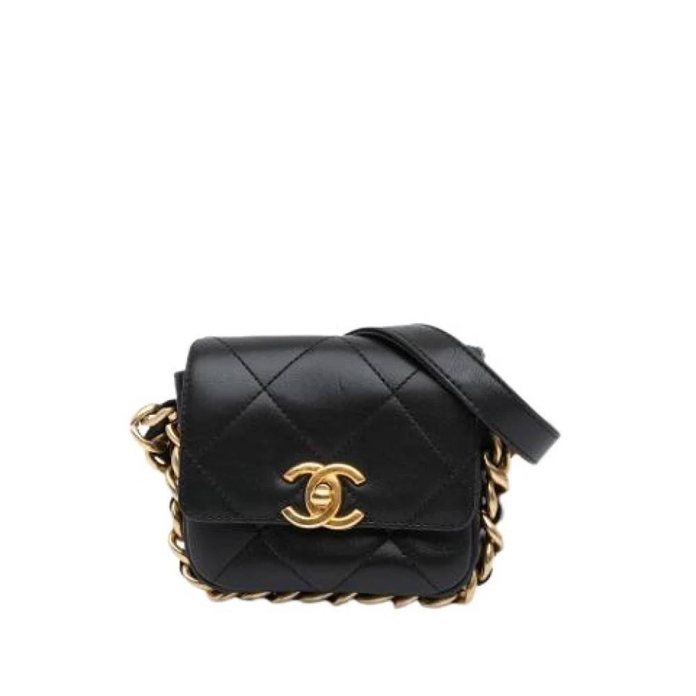 Chanel Vintage Pre-owned Quilted Flap Crossbody - Vintage - Dame - Sort - ONE SIZE - Læder