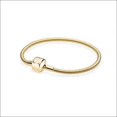 Pandora Chain Armband Pandora Moments Guldtonad Barrel 563390C00, Guld / 18cm (18cm)